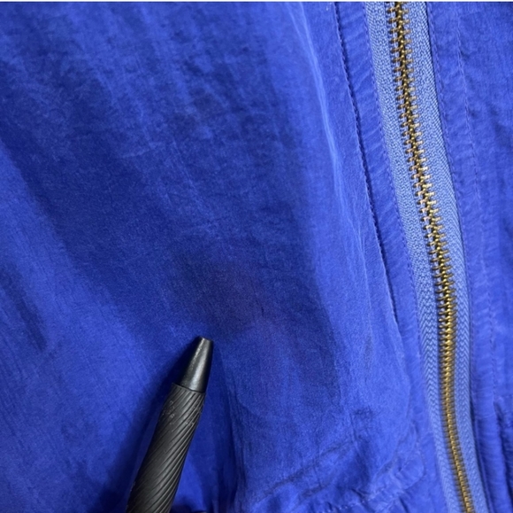 Vintage 100% Silk Royal Blue Bomber Jacket M - Picture 4 of 16